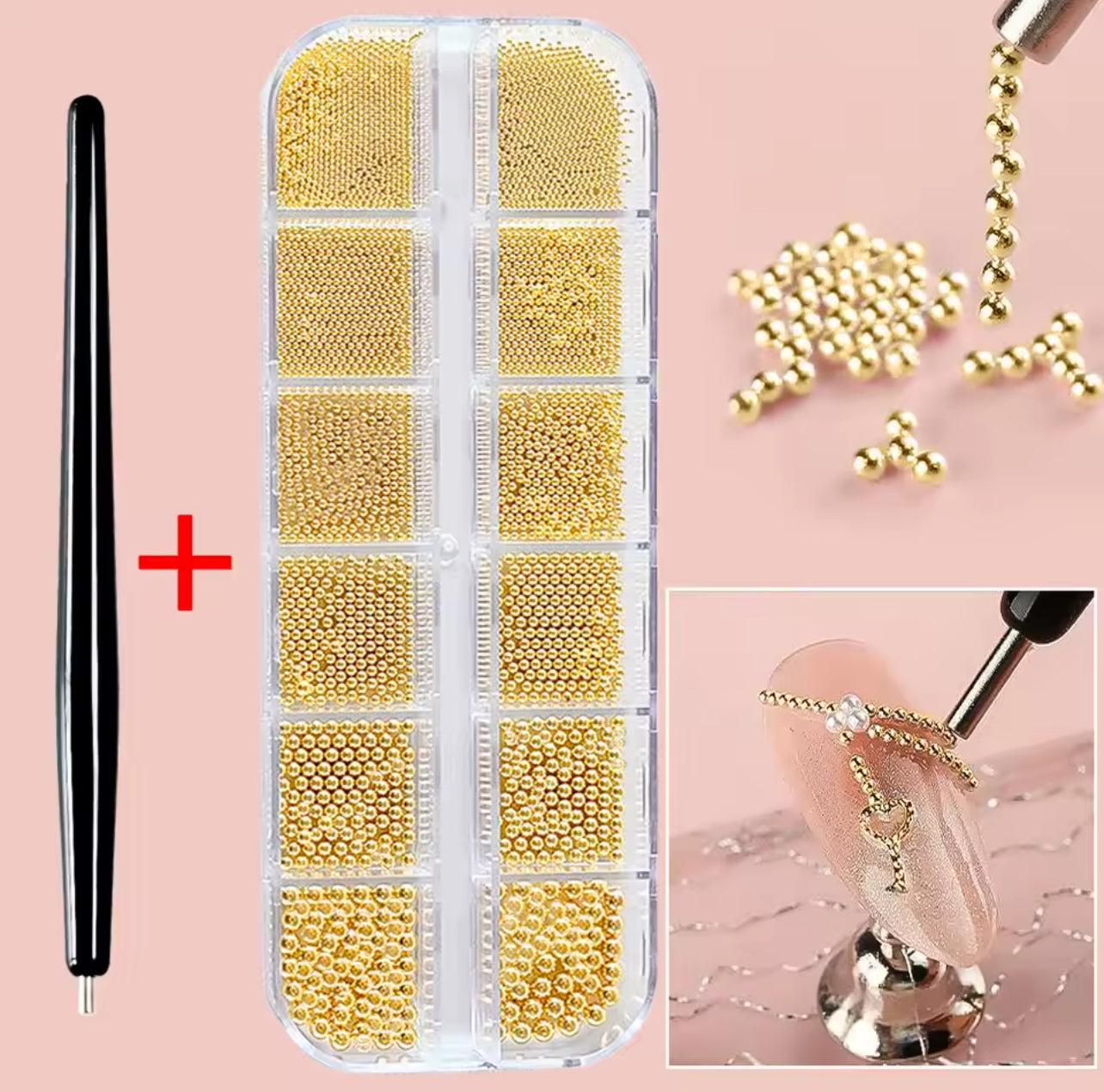 MAGNET PEN AND NAIL ART BEAD SET