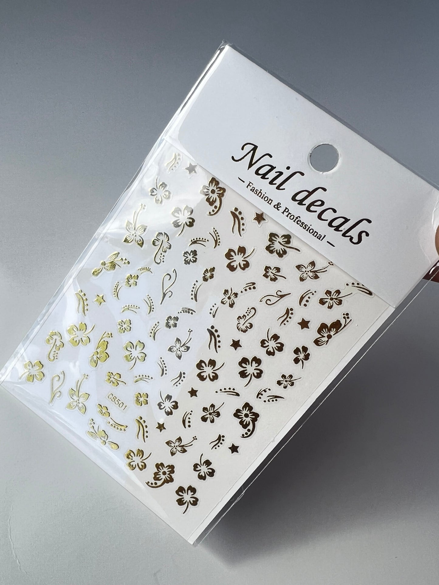 NAIL STICKERS/GOLD HAWAIIAN FLOWER