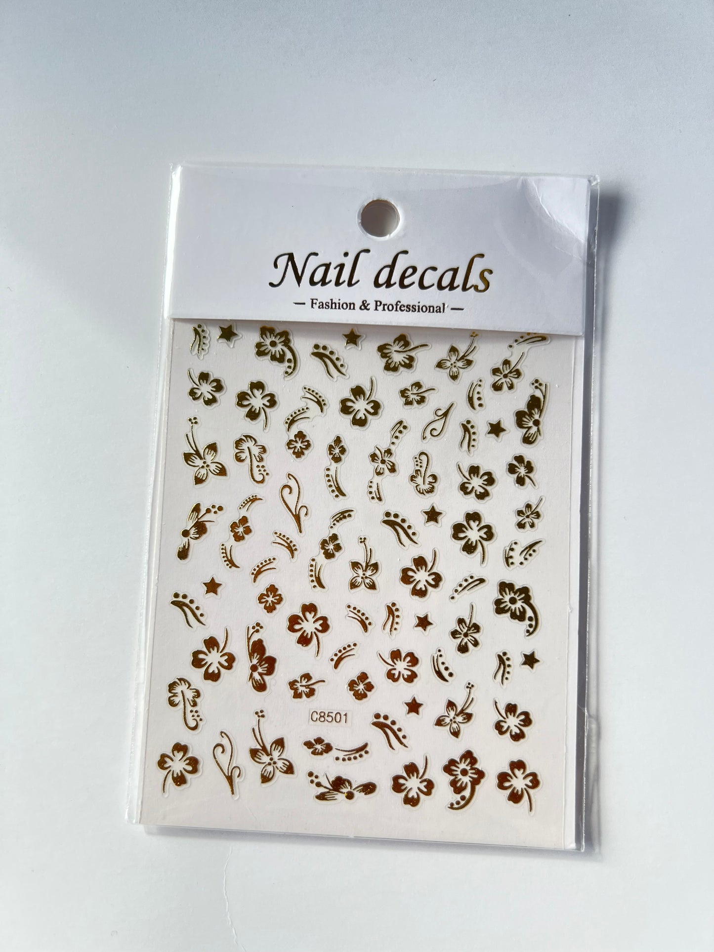 NAIL STICKERS/GOLD HAWAIIAN FLOWER