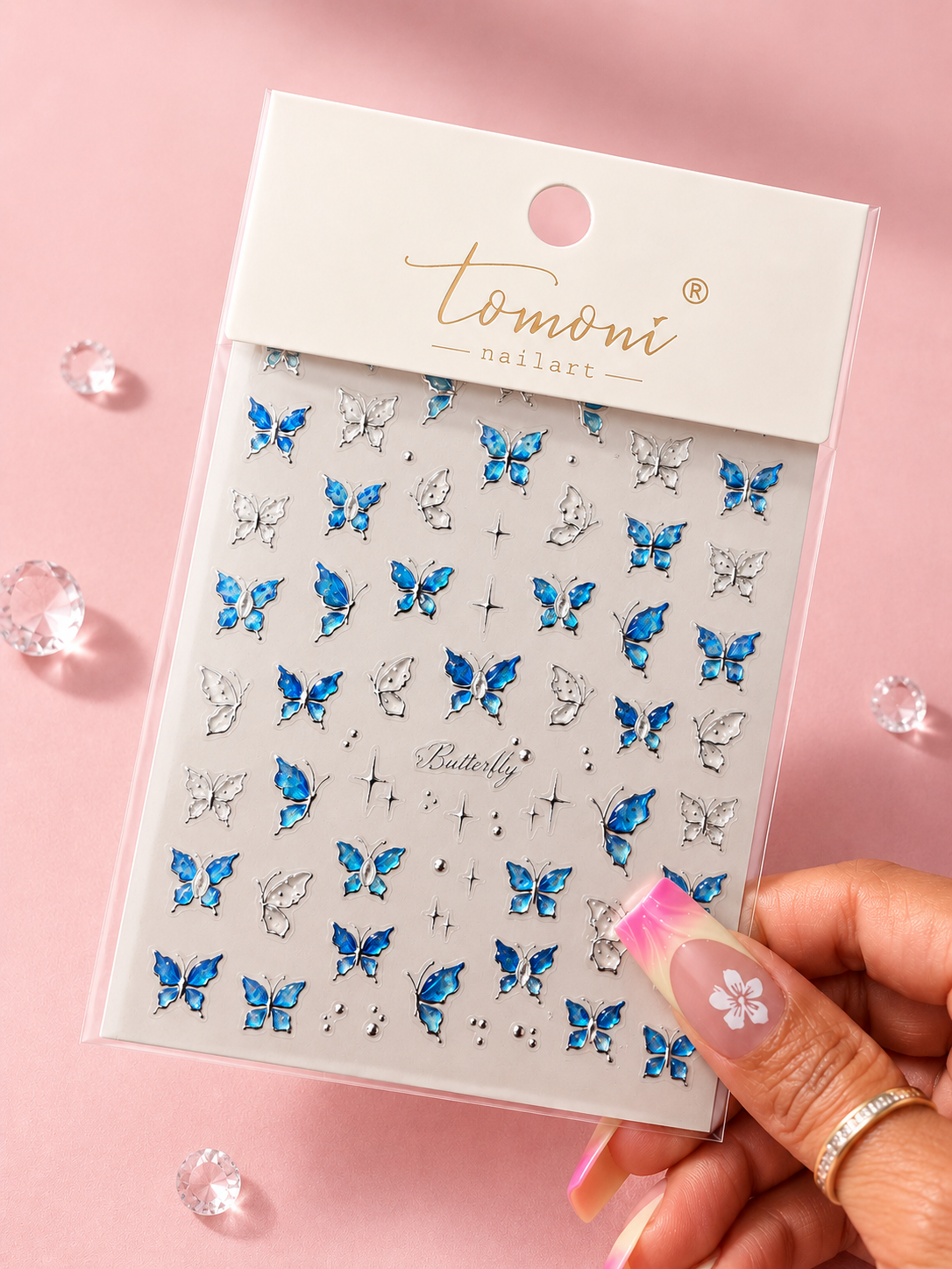 Nail Stickers – Blue Chrome Hearts