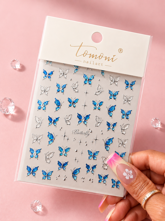 Nail Stickers – Blue Chrome Hearts